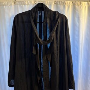 Esther Perbandt Black Open Front Long Cardigan